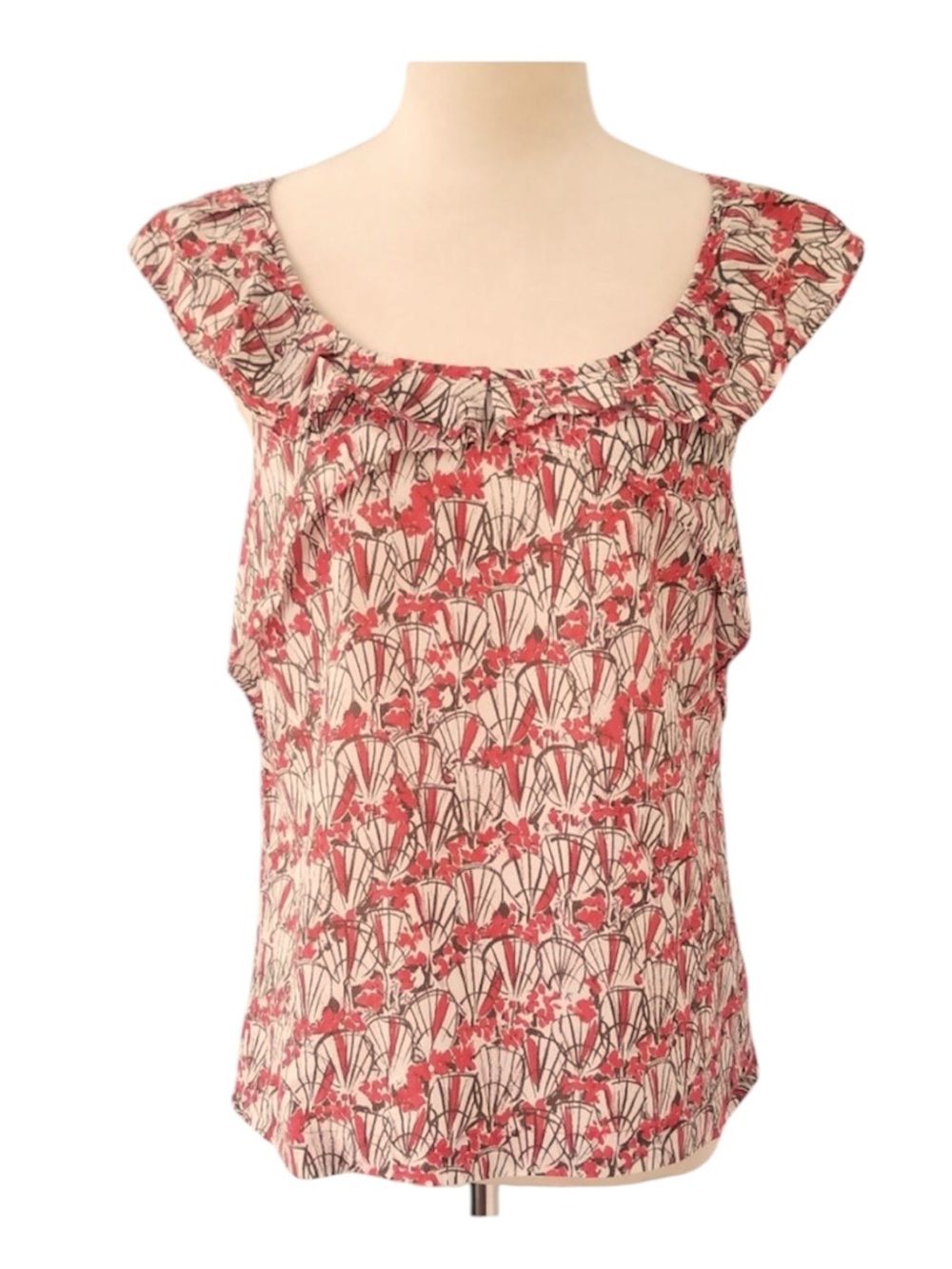 Anthropologie We Love Vera Silk and Cotton Blend Tank Top Blouse